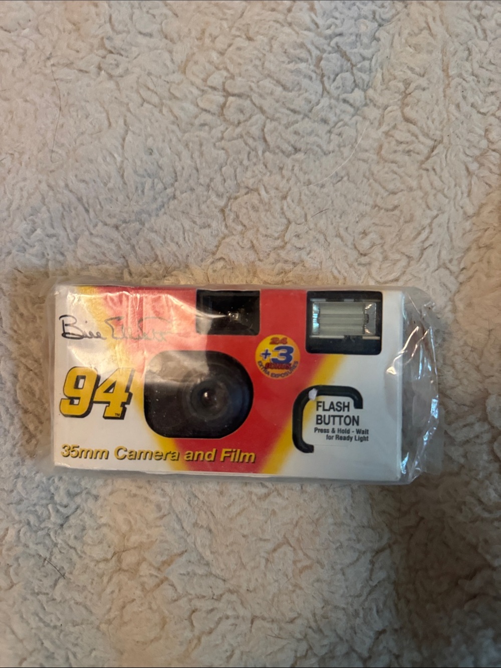 Bill Elliott 94 NASCAR Disposable 35mm Camera with Flash Vintage NEW